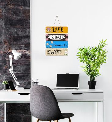 Motivational Quotes Printed Decorative Wall Hanging for Living Room  Bedroom  Office  Gift  Decoration Items for Home  Wall Art For Hall  Modern Wall Decoration (Life is Short Make it Sweet)