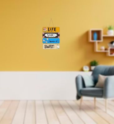 Motivational Quotes Printed Decorative Wall Hanging for Living Room  Bedroom  Office  Gift  Decoration Items for Home  Wall Art For Hall  Modern Wall Decoration (Life is Short Make it Sweet)