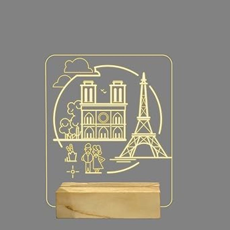 3D Illusion  Acrylic Night Lamp with Warm White Light  for Bedroom  Room Decor Table lamp Gift for Kids