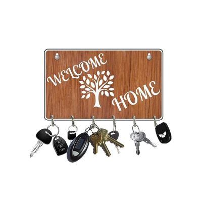 Wooden Key Holder for Home & Office  6 Hooks Beautiful Key Organizer for Wall  Key Hanger  Key Stand  Wall Decor Key Holder  Stylish Key Hanger Wall Mounted Decoration
