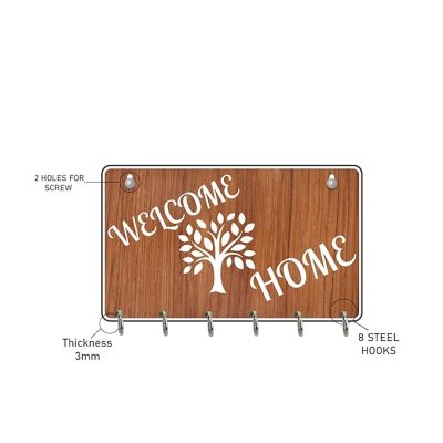 Wooden Key Holder for Home & Office  6 Hooks Beautiful Key Organizer for Wall  Key Hanger  Key Stand  Wall Decor Key Holder  Stylish Key Hanger Wall Mounted Decoration
