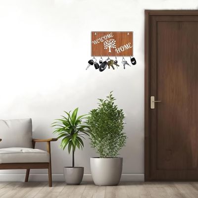 Wooden Key Holder for Home & Office  6 Hooks Beautiful Key Organizer for Wall  Key Hanger  Key Stand  Wall Decor Key Holder  Stylish Key Hanger Wall Mounted Decoration