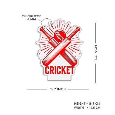 3D Illusion Cricket Bat with Ball  Gift for Cricket Lover  Multicolored Light with Touch Control  Lamp for Sports Fans  Cricket Table Lamp