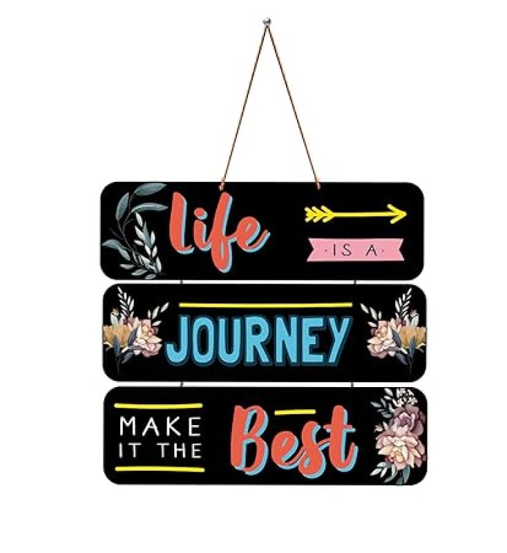 Motivational Quotes Printed Decorative Wall Hanging for Living Room  Bedroom  Office  Gift  Decoration Items for Home  Wall Art For Hall  Modern Wall Decoration (Life is a Journey Make It The Best)