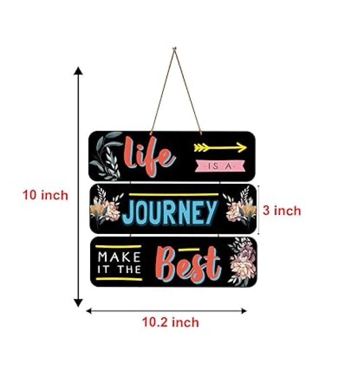 Motivational Quotes Printed Decorative Wall Hanging for Living Room  Bedroom  Office  Gift  Decoration Items for Home  Wall Art For Hall  Modern Wall Decoration (Life is a Journey Make It The Best)