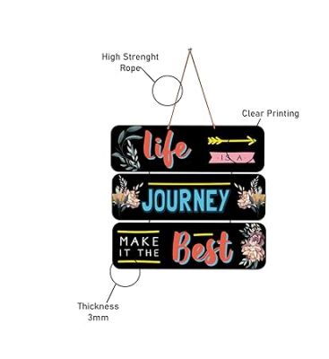 Motivational Quotes Printed Decorative Wall Hanging for Living Room  Bedroom  Office  Gift  Decoration Items for Home  Wall Art For Hall  Modern Wall Decoration (Life is a Journey Make It The Best)