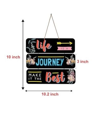 Motivational Quotes Printed Decorative Wall Hanging for Living Room  Bedroom  Office  Gift  Decoration Items for Home  Wall Art For Hall  Modern Wall Decoration (Life is a Journey Make It The Best)
