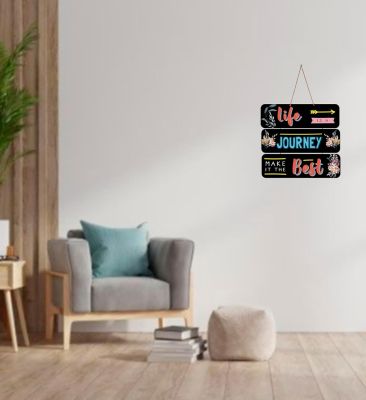 Motivational Quotes Printed Decorative Wall Hanging for Living Room  Bedroom  Office  Gift  Decoration Items for Home  Wall Art For Hall  Modern Wall Decoration (Life is a Journey Make It The Best)