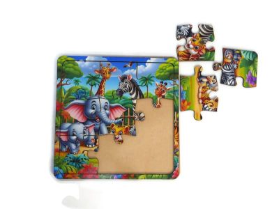 Wooden Jigsaw Puzzle for Children & Kids f Age 3-5 Years – 9 Pcs  Wild Animal Puzzle  Safe & Durable  Educational Puzzle Game  Brain Booster Games (Animal Puzzle)