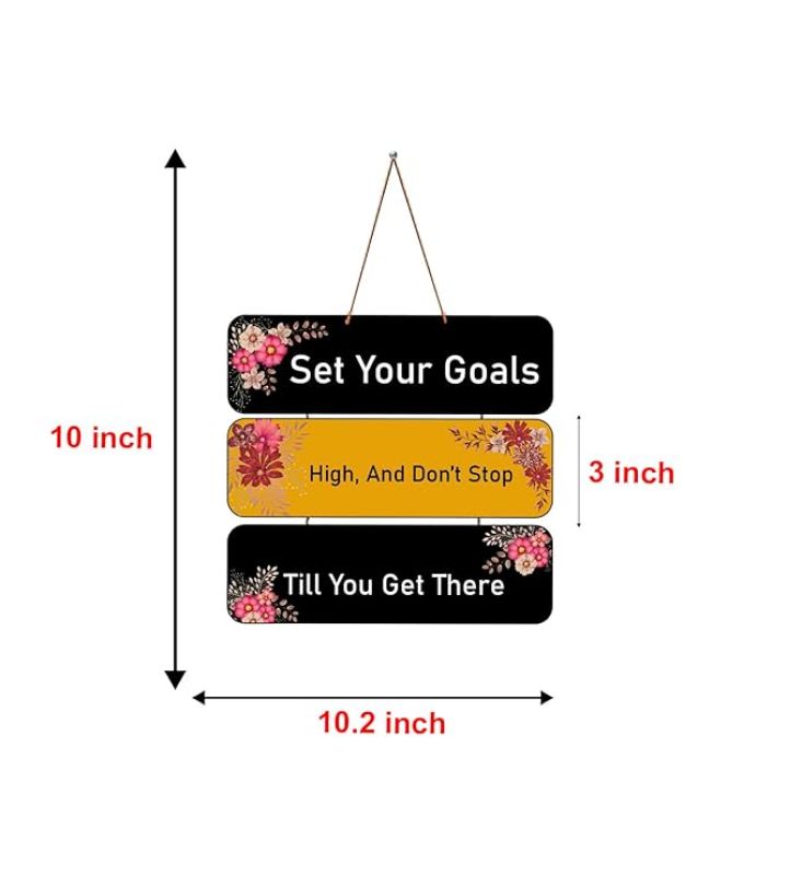 Motivational Quotes Printed Decorative Wall Hanging for Living Room  Bedroom  Office  Gift  Decoration Items for Home  Wall Art For Hall  Modern Wall Decoration (Set Your Goals)