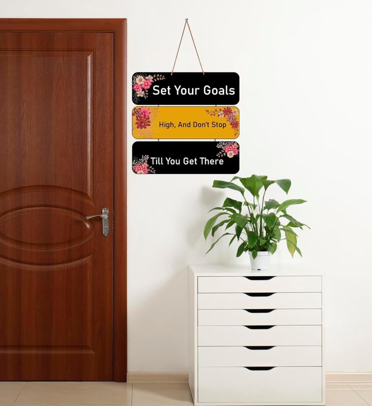 Motivational Quotes Printed Decorative Wall Hanging for Living Room  Bedroom  Office  Gift  Decoration Items for Home  Wall Art For Hall  Modern Wall Decoration (Set Your Goals)