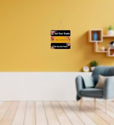 Motivational Quotes Printed Decorative Wall Hanging for Living Room  Bedroom  Office  Gift  Decoration Items for Home  Wall Art For Hall  Modern Wall Decoration (Set Your Goals)