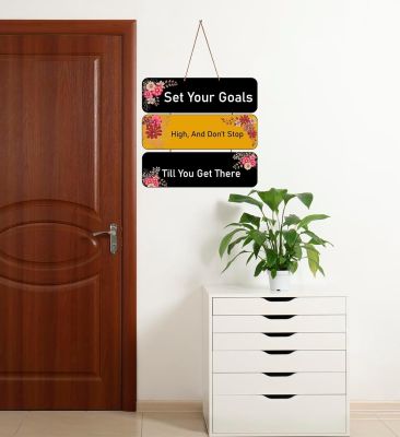 Motivational Quotes Printed Decorative Wall Hanging for Living Room  Bedroom  Office  Gift  Decoration Items for Home  Wall Art For Hall  Modern Wall Decoration (Set Your Goals)