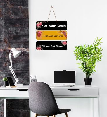 Motivational Quotes Printed Decorative Wall Hanging for Living Room  Bedroom  Office  Gift  Decoration Items for Home  Wall Art For Hall  Modern Wall Decoration (Set Your Goals)