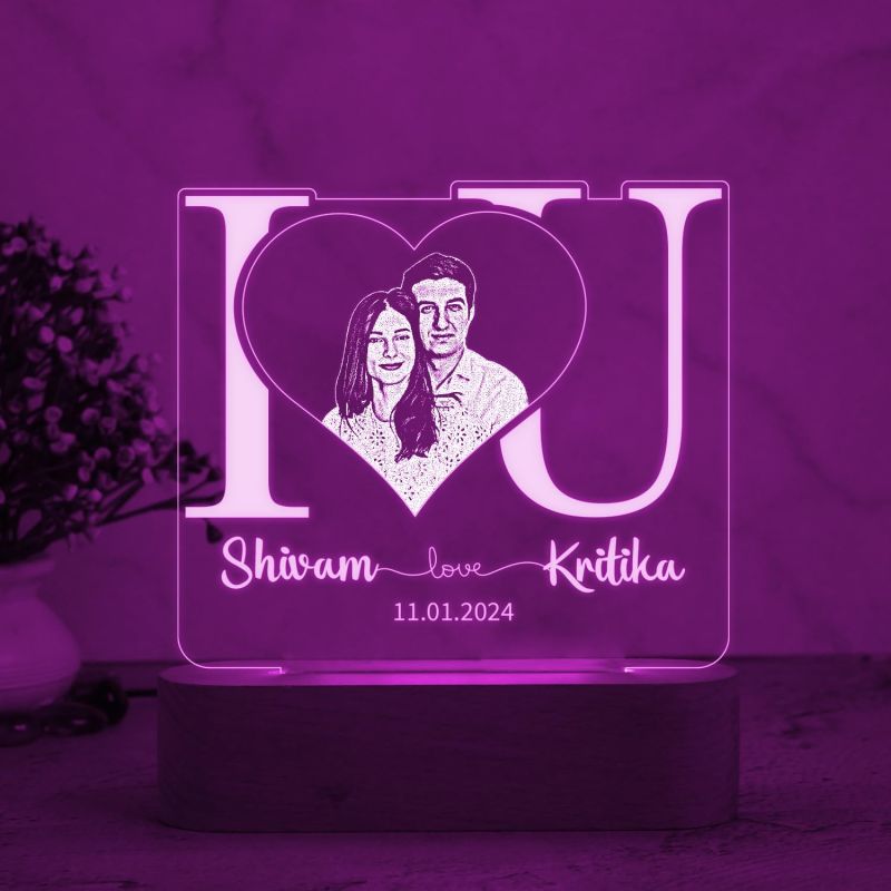 Personalized I Love You Night Lamp Customized with Photo & Name  7 Color Changing Light  Gift for Valentine Day, Anniversary, Birthday  Couple Night Lamp