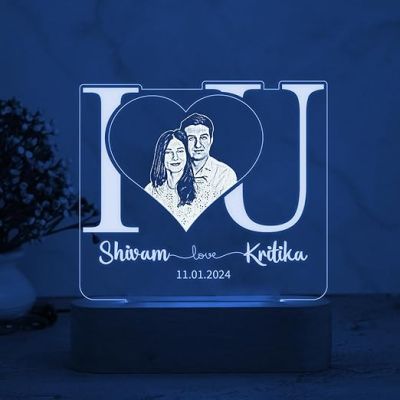 Personalized I Love You Night Lamp Customized with Photo & Name  7 Color Changing Light  Gift for Valentine Day, Anniversary, Birthday  Couple Night Lamp