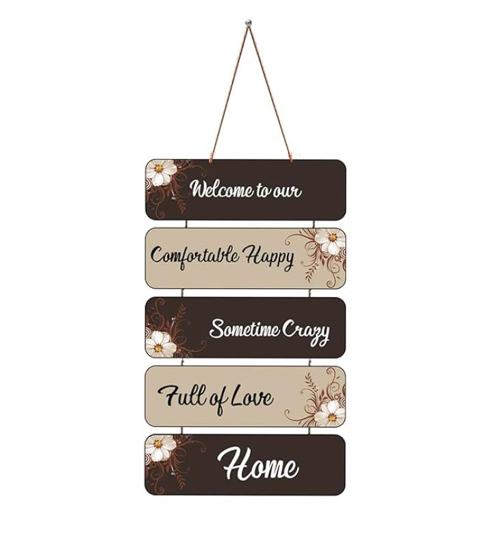 Motivational Quotes Printed Decorative Wall Hanging for Living Room  Bedroom  Office  Gift  Decoration Items for Home  Wall Art For Hall  Modern Wall Decoration (Welcome to Our Home)