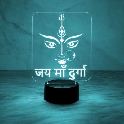 Illusion Jai Maa Durga Night Lamp with Automatic Color Changing Light  Home & Pooja Room Decor Light  Blessing Gift  Religious Gift Items