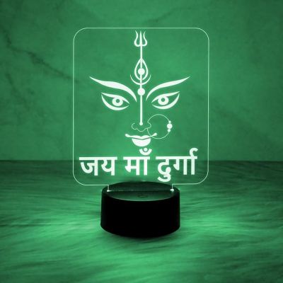 Illusion Jai Maa Durga Night Lamp with Automatic Color Changing Light  Home & Pooja Room Decor Light  Blessing Gift  Religious Gift Items