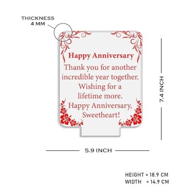 Anniversary Gift for Wife Husband  Wishing Anniversary Engraved Night Lamp with Warm White Light  Thankyou Gift for Wife