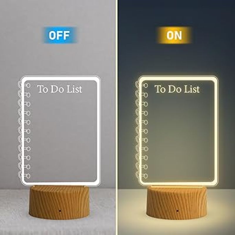 Acrylic Message Board LED Lamp with Erasable Pen  Ideal for Home & Office  Use for Personal Notes  Erasable Rewritable Acrylic Message Light (Warm White Light) (to Do List)