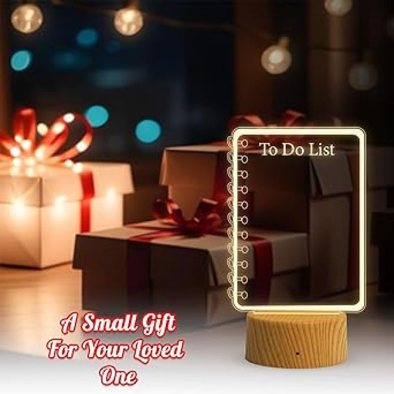 Acrylic Message Board LED Lamp with Erasable Pen  Ideal for Home & Office  Use for Personal Notes  Erasable Rewritable Acrylic Message Light (Warm White Light) (to Do List)