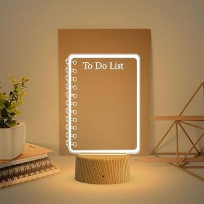 Acrylic Message Board LED Lamp with Erasable Pen  Ideal for Home & Office  Use for Personal Notes  Erasable Rewritable Acrylic Message Light (Warm White Light) (to Do List)