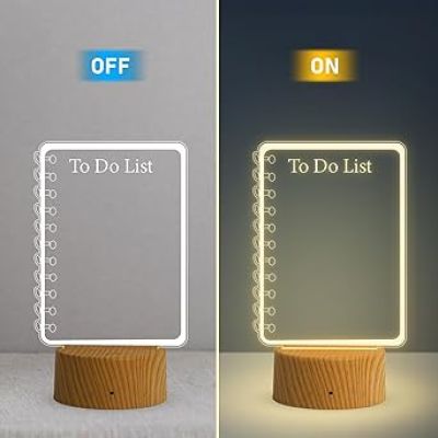 Acrylic Message Board LED Lamp with Erasable Pen  Ideal for Home & Office  Use for Personal Notes  Erasable Rewritable Acrylic Message Light (Warm White Light) (to Do List)