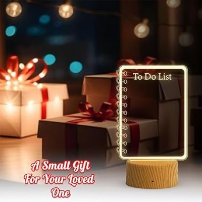 Acrylic Message Board LED Lamp with Erasable Pen  Ideal for Home & Office  Use for Personal Notes  Erasable Rewritable Acrylic Message Light (Warm White Light) (to Do List)