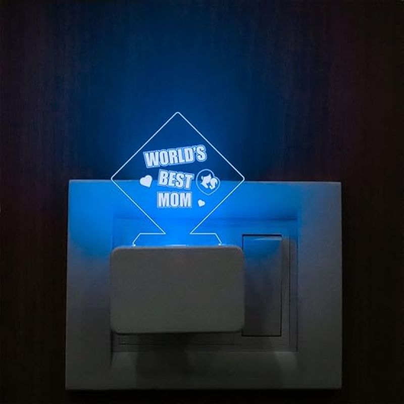 3D Illusion World Best mom Plug Night lamp Multicolored Light Gift for Mom