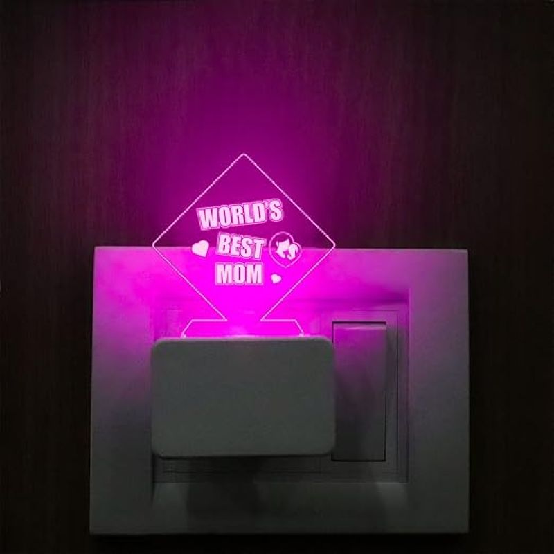 3D Illusion World Best mom Plug Night lamp Multicolored Light Gift for Mom