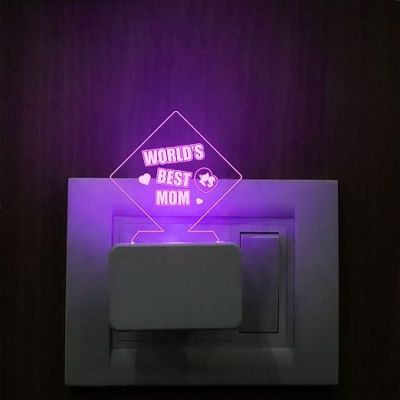 3D Illusion World Best mom Plug Night lamp Multicolored Light Gift for Mom