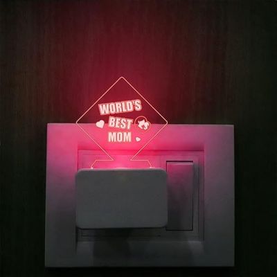 3D Illusion World Best mom Plug Night lamp Multicolored Light Gift for Mom