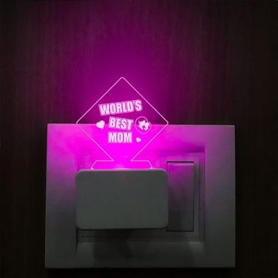 3D Illusion World Best mom Plug Night lamp Multicolored Light Gift for Mom