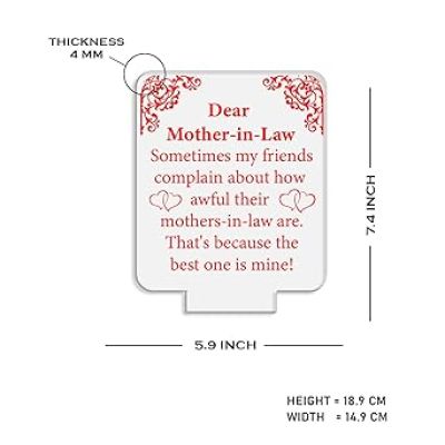 Dear Mother in Law Engraved Quote Night Lamp with Warm White Light  Birthday Gift for Sasu Maa  Gift for Mother in Law