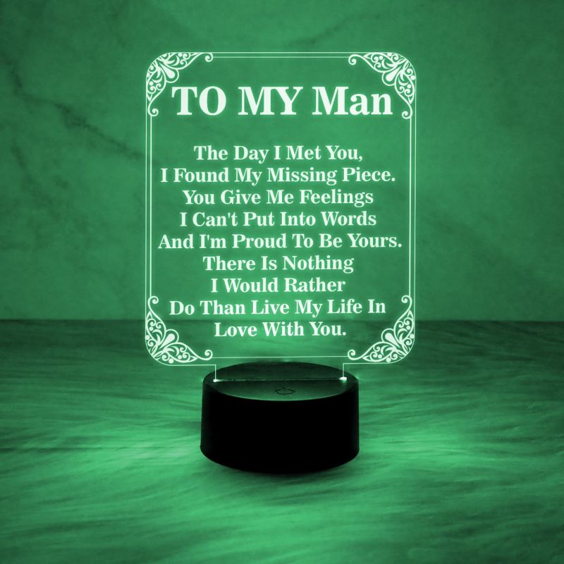 to My Man Gift Night Lamp with Automatic Color Changing Light  Home Decor Light  Best Gift for Husband  Anniversary Gift for Husband