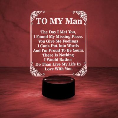 to My Man Gift Night Lamp with Automatic Color Changing Light  Home Decor Light  Best Gift for Husband  Anniversary Gift for Husband