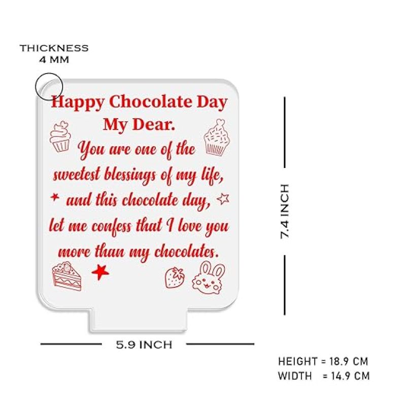 Happy Chocolate Day Thought Engraved Night Lamp with Warm White Light  Gift for Valentine Day  Gift for Wife Husband  Gift for Chocolate Day Someone Special