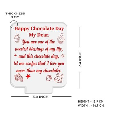 Happy Chocolate Day Thought Engraved Night Lamp with Warm White Light  Gift for Valentine Day  Gift for Wife Husband  Gift for Chocolate Day Someone Special