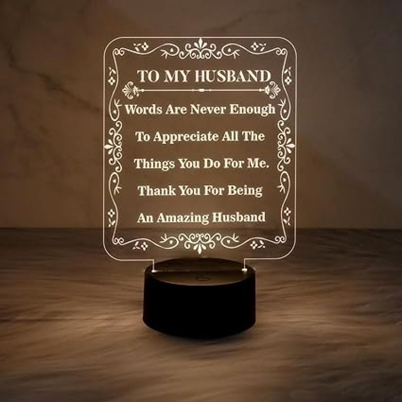 to My Husband Gift from Wife  Warm White Light   Anniversary Gift for Husband  Birthday Gift for Husband  Valentines Day Gift for Husband
