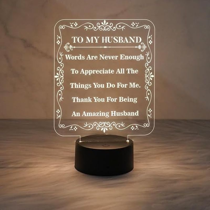 to My Husband Gift from Wife  Warm White Light   Anniversary Gift for Husband  Birthday Gift for Husband  Valentines Day Gift for Husband