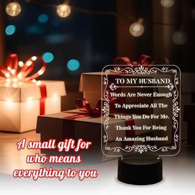 to My Husband Gift from Wife  Warm White Light   Anniversary Gift for Husband  Birthday Gift for Husband  Valentines Day Gift for Husband