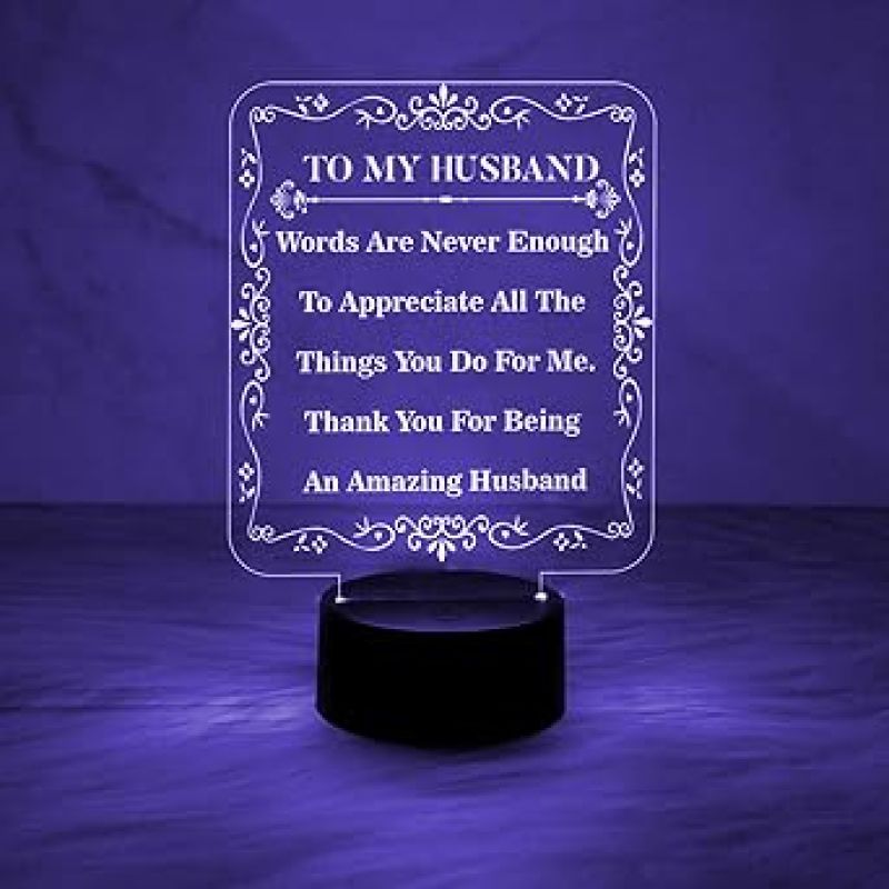 to My Husband Gift from Wife  7 Color Changing Light   Anniversary Gift for Husband  Birthday Gift for Husband  Valentines Day Gift for Husband