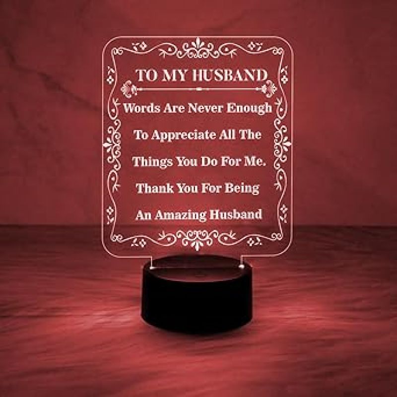 to My Husband Gift from Wife  7 Color Changing Light   Anniversary Gift for Husband  Birthday Gift for Husband  Valentines Day Gift for Husband