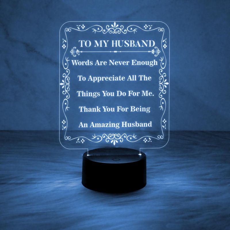 to My Husband Gift from Wife  7 Color Changing Light   Anniversary Gift for Husband  Birthday Gift for Husband  Valentines Day Gift for Husband