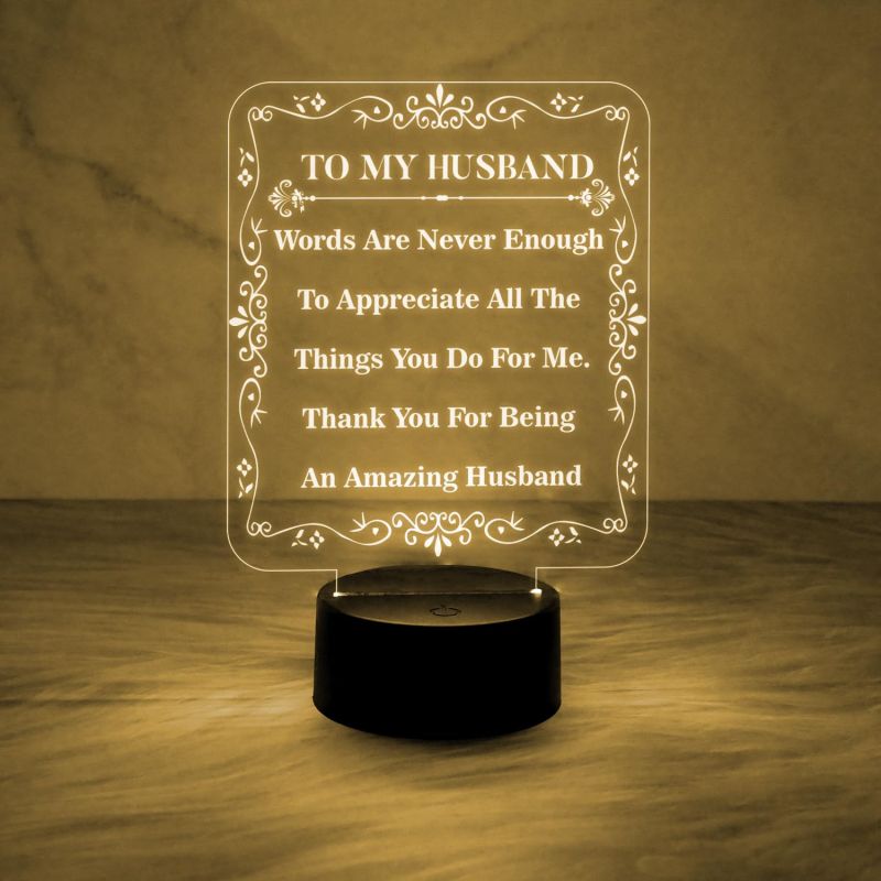 to My Husband Gift from Wife  7 Color Changing Light   Anniversary Gift for Husband  Birthday Gift for Husband  Valentines Day Gift for Husband