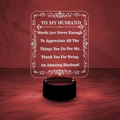 to My Husband Gift from Wife  7 Color Changing Light   Anniversary Gift for Husband  Birthday Gift for Husband  Valentines Day Gift for Husband