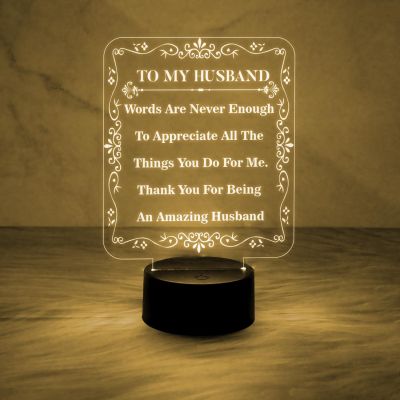 to My Husband Gift from Wife  7 Color Changing Light   Anniversary Gift for Husband  Birthday Gift for Husband  Valentines Day Gift for Husband