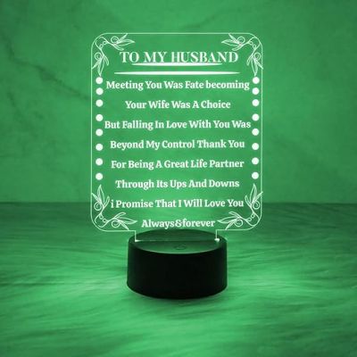 to My Husband I Love You Acrylic Night Light Gifts for Husband on Anniversary  Automatic Color Changing Light  Birthday Gift for Husband