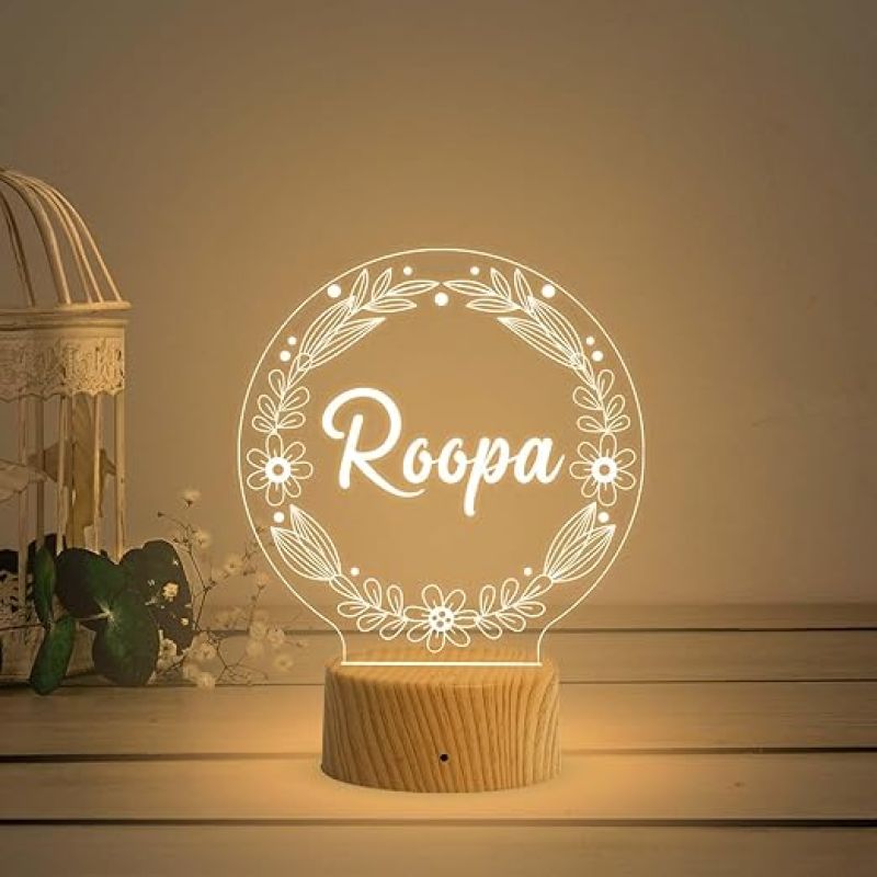 Personalized Name Lamp with Warm White Light  Birthday Gift for Wife Husband Friends  Gift for Kids  Bedside Table Lamp